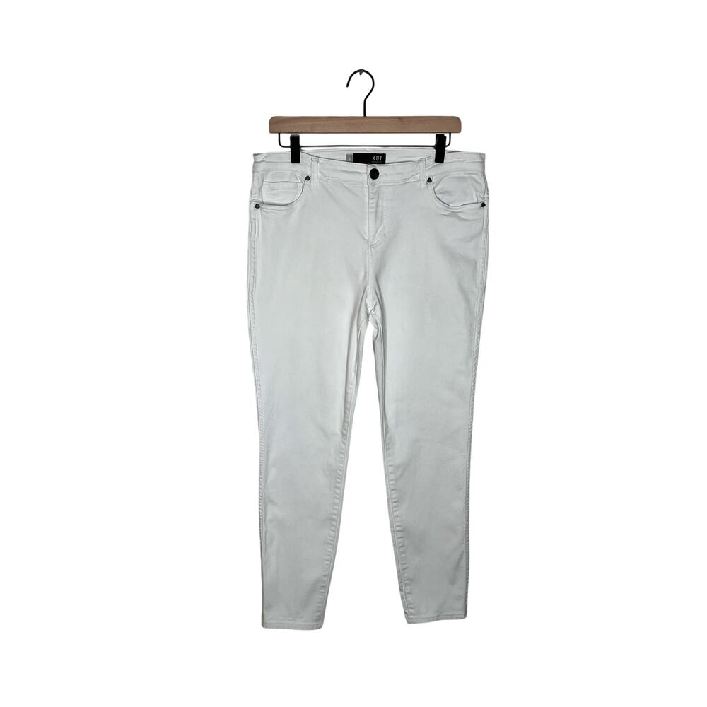 KUT FROM THE KLOTH Donna Ankle Skinny Jeans White Size 14